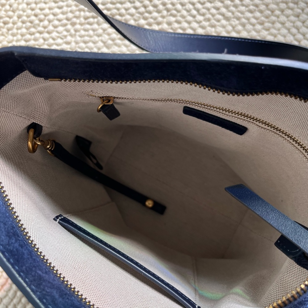 Quince Italian Suede Bucket Crossbody Bag in Midnight - Picture 8 of 9